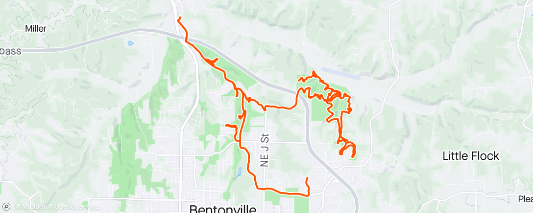 Map of the activity, Bentonville on Ebike day 2