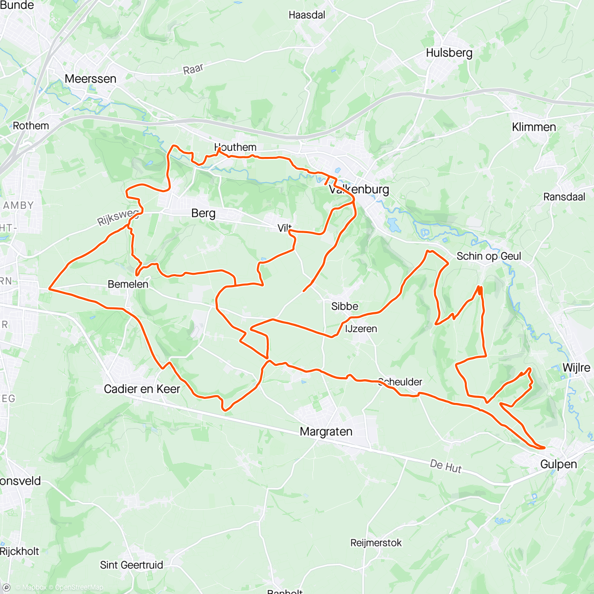 Mapa de la actividad (Gravel Valkenburg)