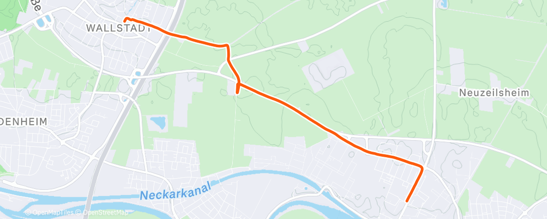 Map of the activity, Radfahrt am Mittag