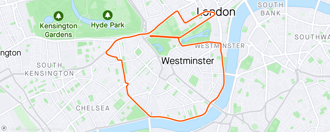 Map of the activity, Zwift - in London