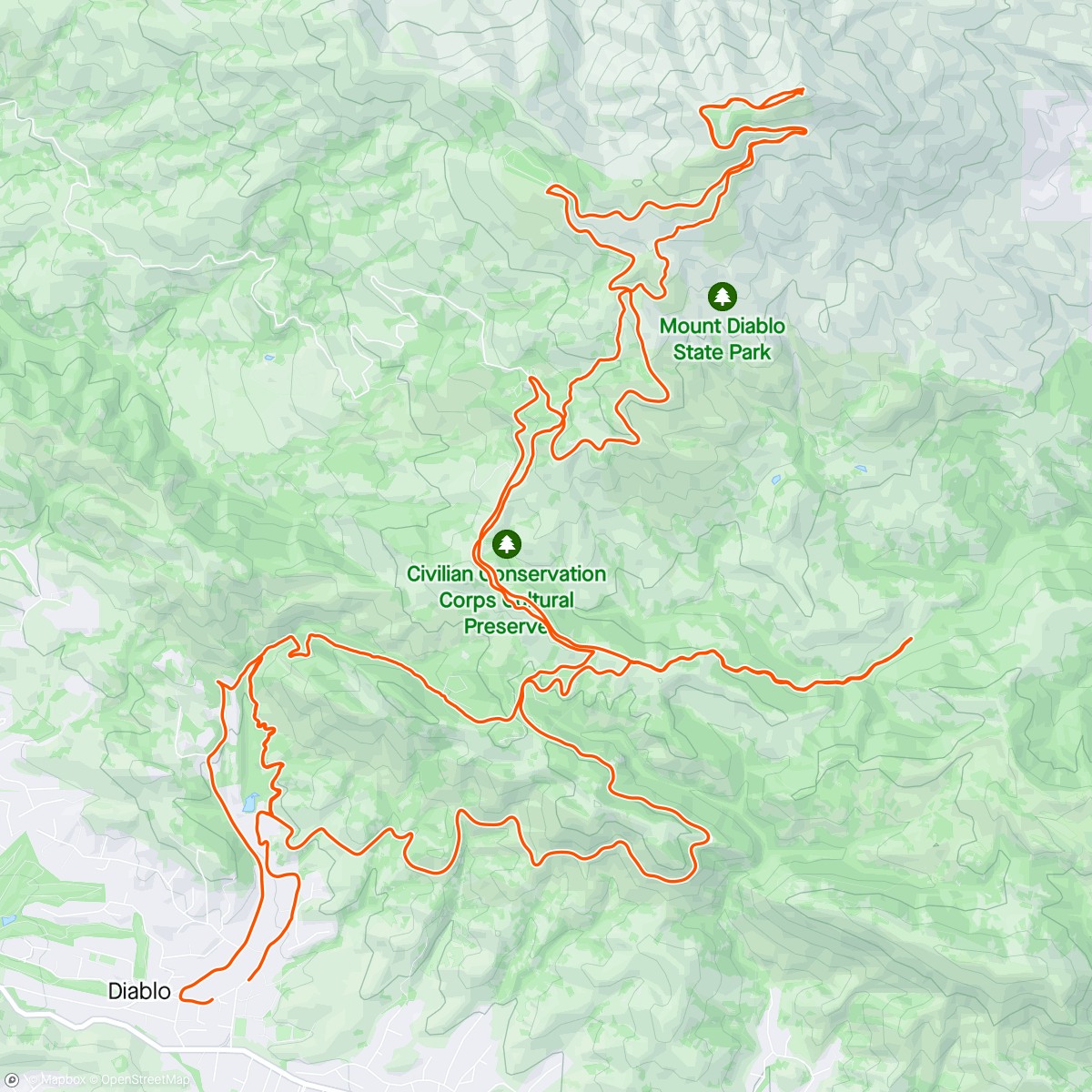 Map of the activity, Gravel Diablo - so green