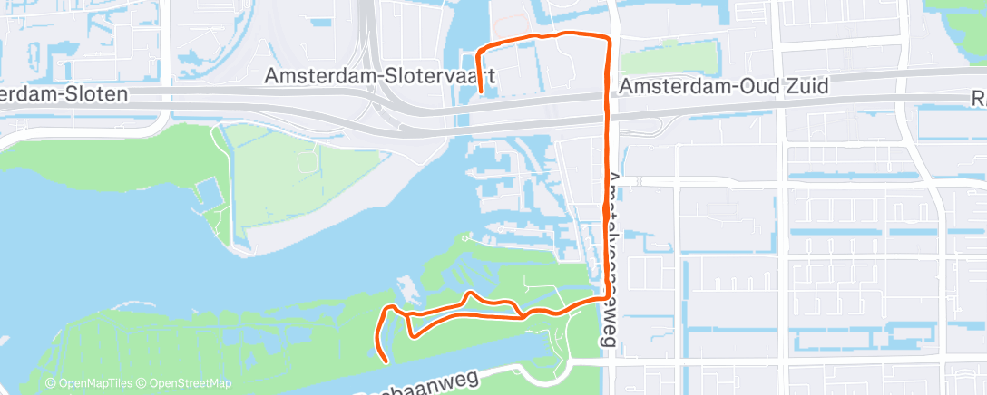 Map of the activity, Course à pied dans l'après-midi