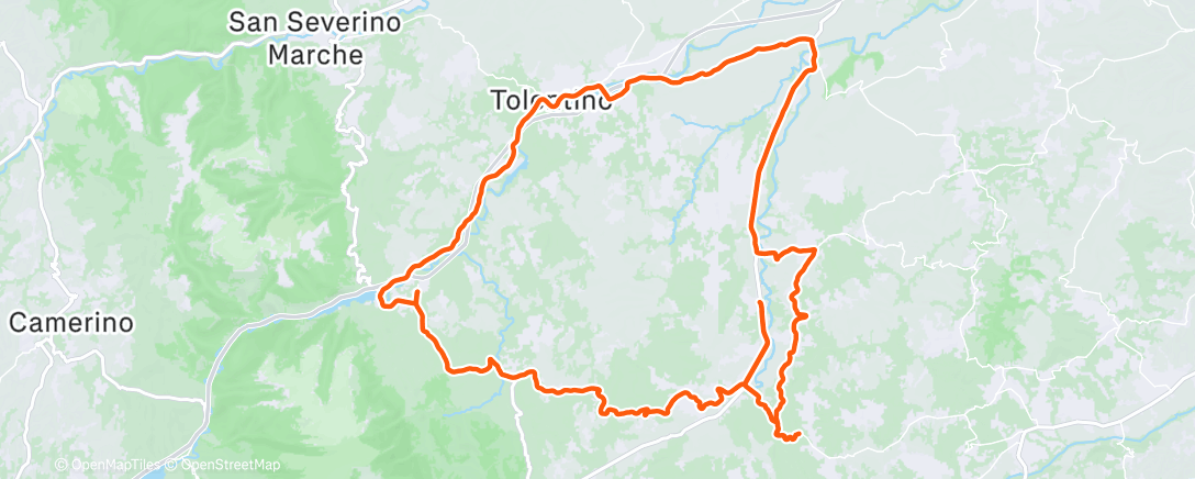 Map of the activity, Pedalata mattutina