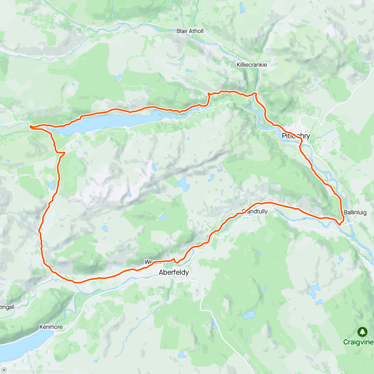 Map of the activity, Pitlochry round