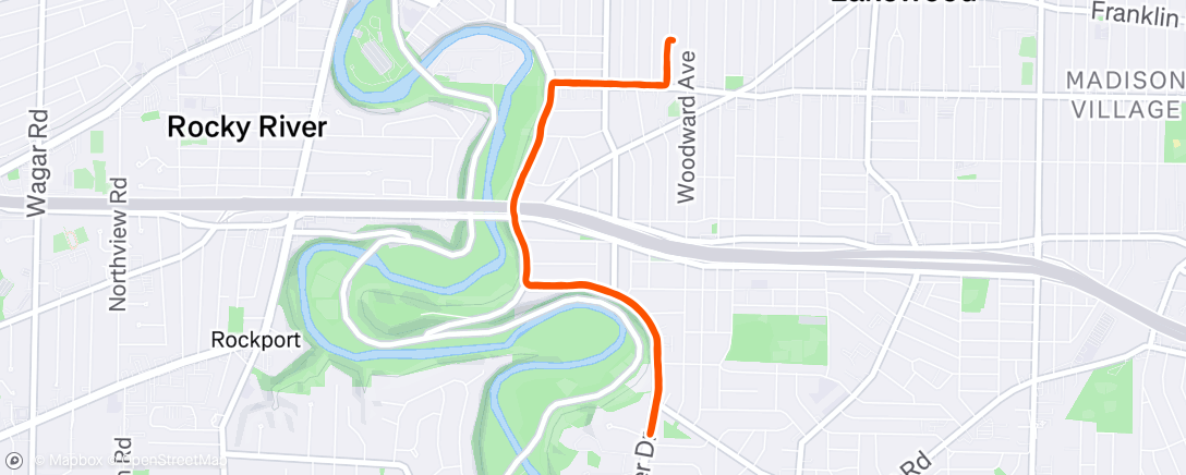 Map of the activity, Afternoon Run