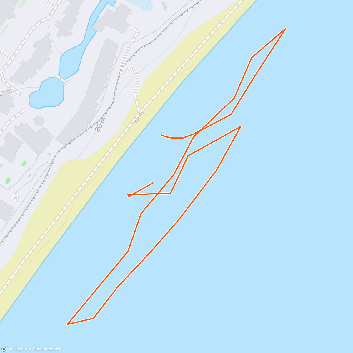 Map of the activity, Afternoon Sea Swim