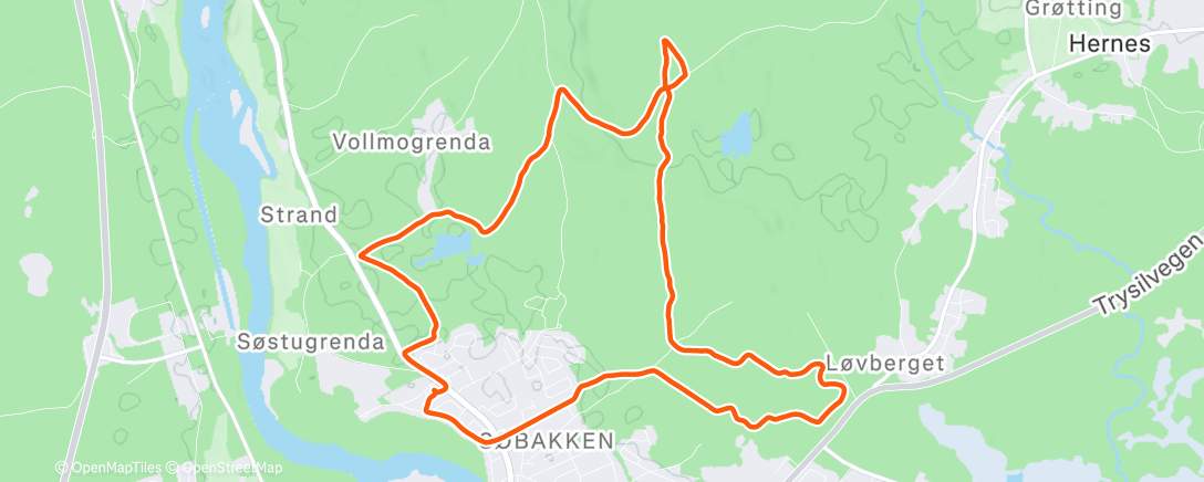 Map of the activity, Afternoon Mountain Bike Ride