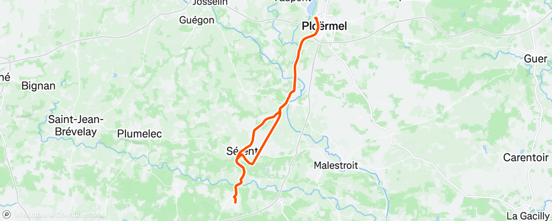 Map of the activity, Lunch Ride
