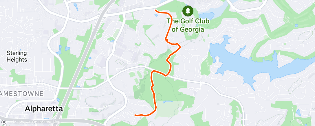 Map of the activity, Afternoon Run