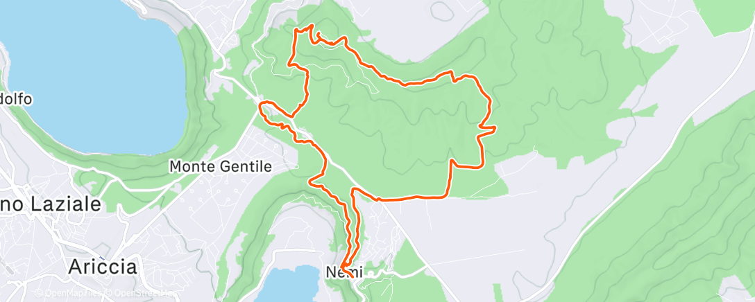 Карта физической активности (🏃🏼 Trail Run / Rocca di Papa (Nemi))