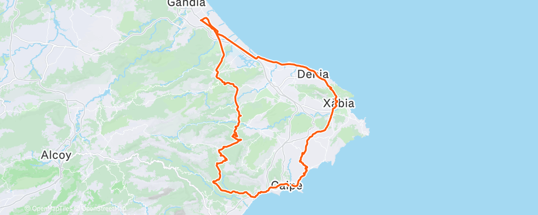 Map of the activity, Cycling