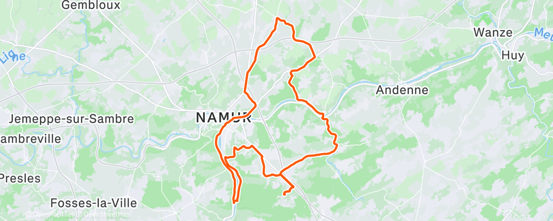 Map of the activity, Lunch Ride