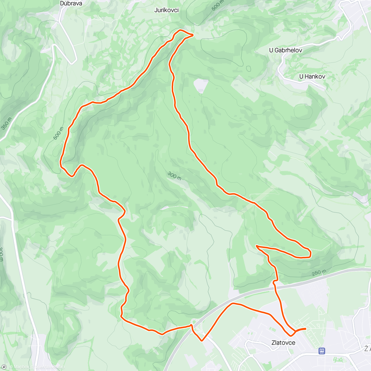 Map of the activity, Mestsky vrch, Jurikovci, Vinohrady veza, NDS