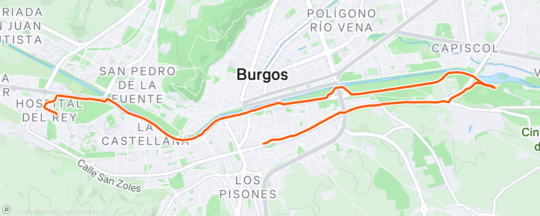 Map of the activity, Carrera de tarde