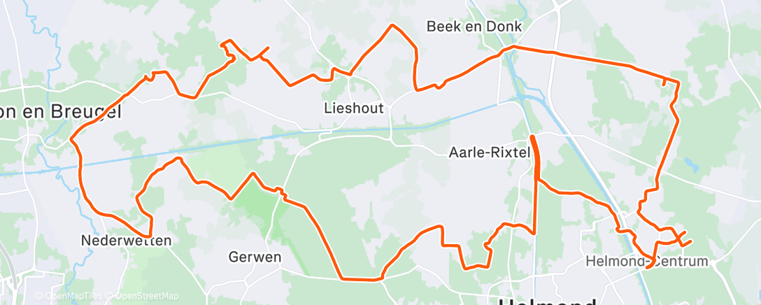 Map of the activity, MTB met John en Marc