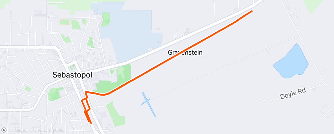 Map of the activity, Evening Run