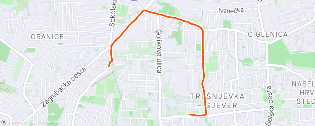 Map of the activity, Afternoon Run 🏃