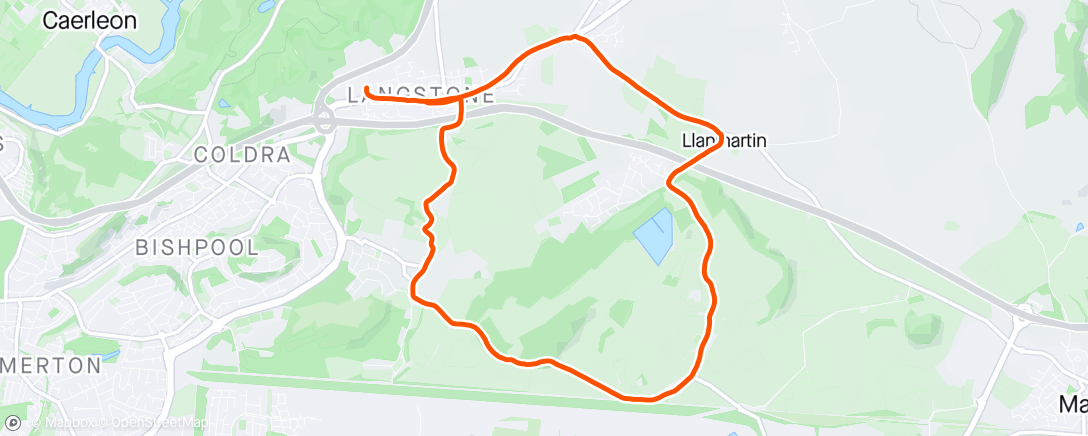 Map of the activity, Langstone-Llanwern-Bishton-Underwood-Llanmartin-Langstone