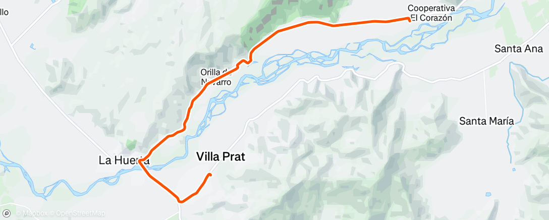 Map of the activity, Maratón del Mataquito 2025