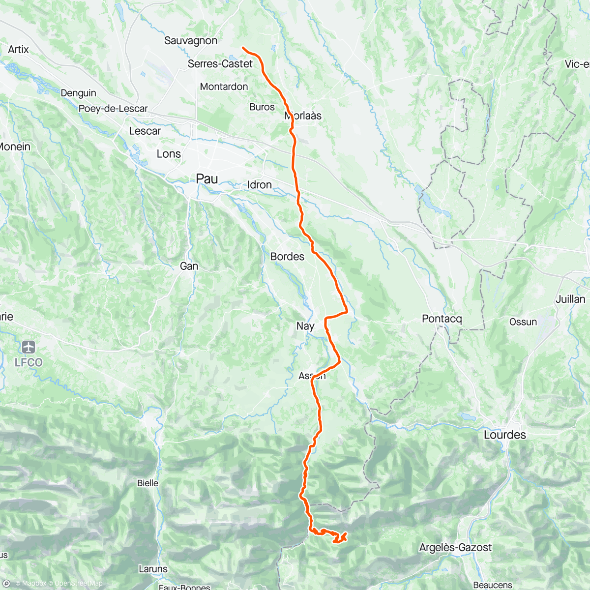 Map of the activity, Col de Spandelles