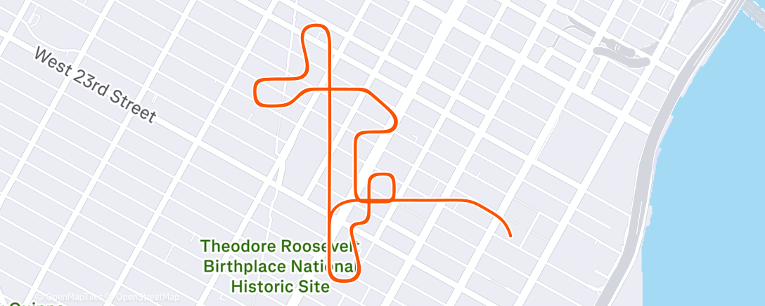Карта физической активности (Zwift - Race: Team Velos Monument Races (C) on Times Square Circuit in New York)