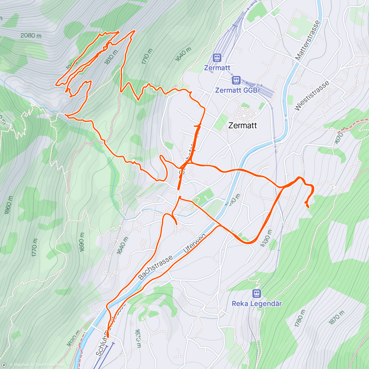 Map of the activity, Klettersteig round 2