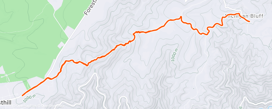 Map of the activity, Morning Trail Run