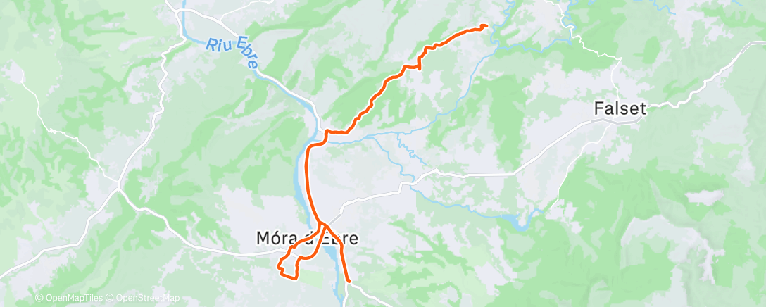 Map of the activity, Bicicleta por la tarde