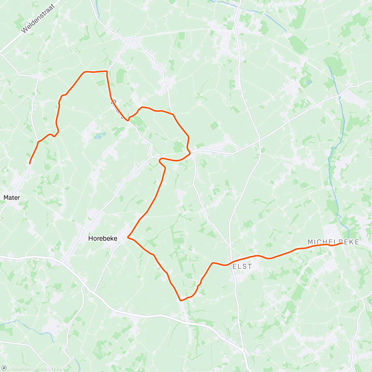 Map of the activity, ROUVY - Kerkgate to Michelbeke | Belgium