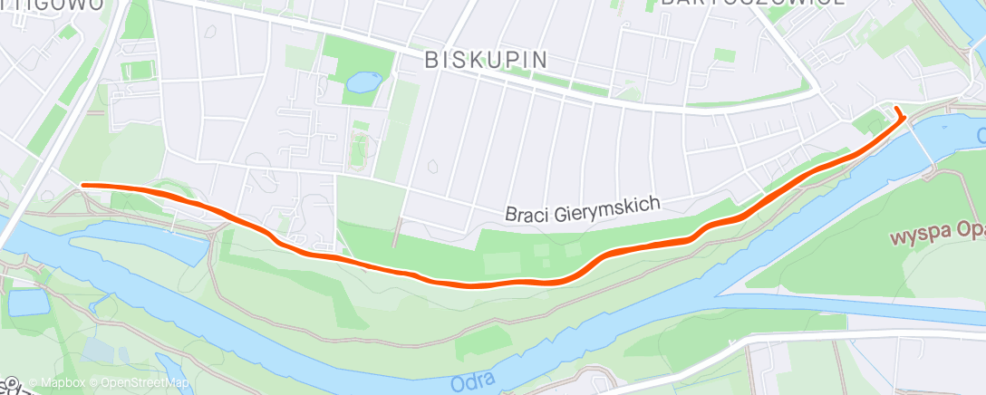 Map of the activity, 11 urodziny Parkrun Wrocław