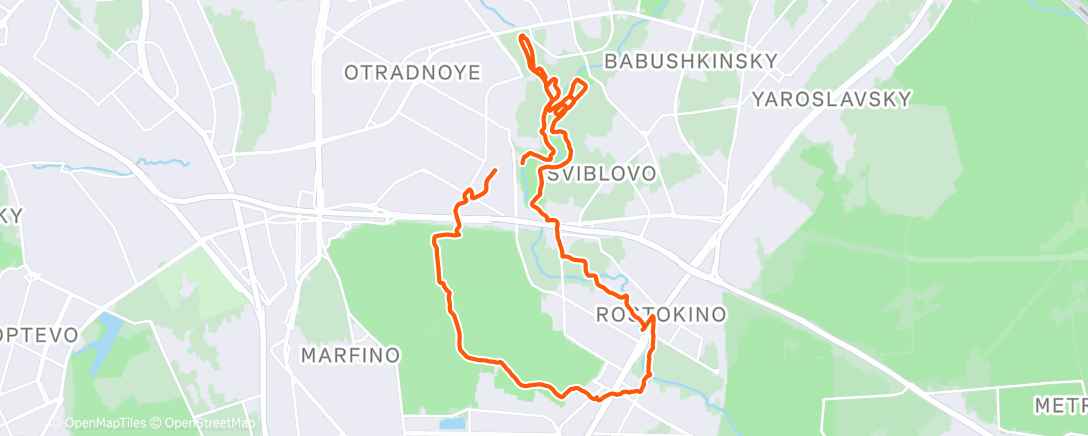 Map of the activity, Дневной забег