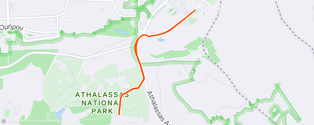 Map of the activity, Run Under the Moon 5K