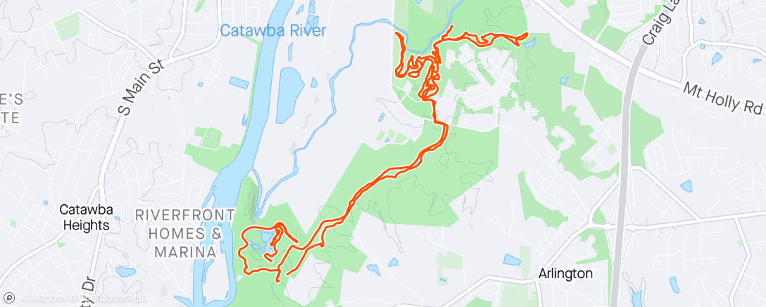 Map of the activity, Ride with Jason.