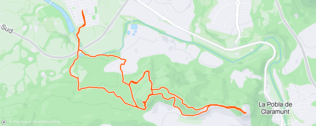 Map of the activity, Carrera de montaña vespertina 😌😝