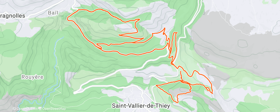Map of the activity, Vélo en extérieur