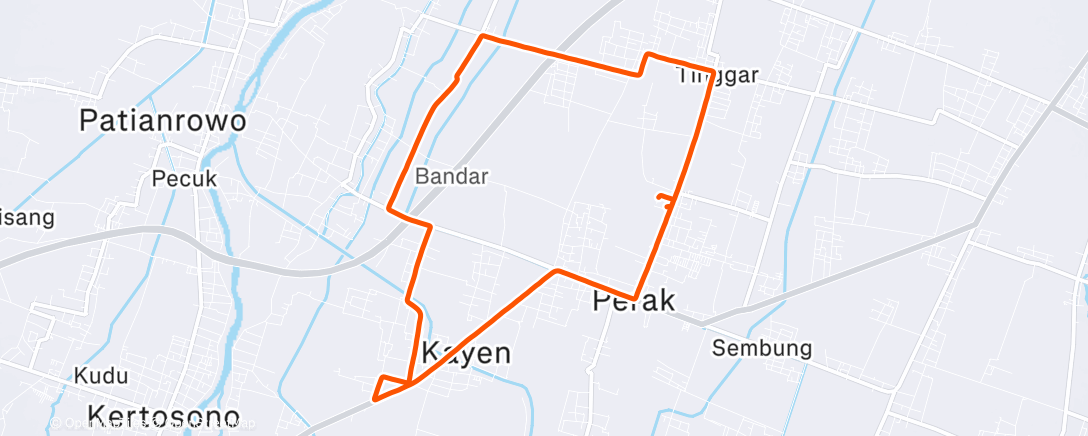 Mappa dell'attività Bersepeda Sore