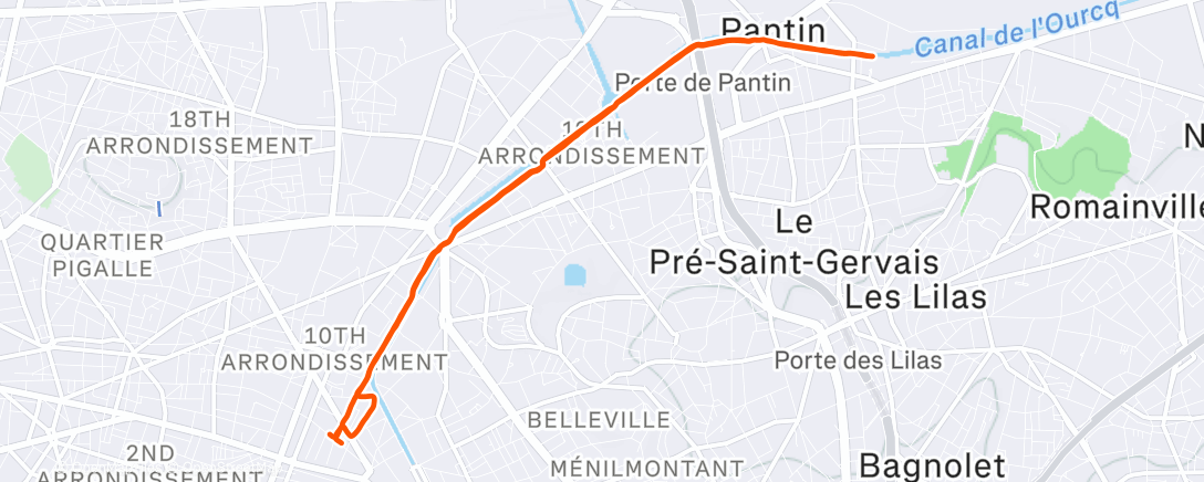 Map of the activity, Lunch Run