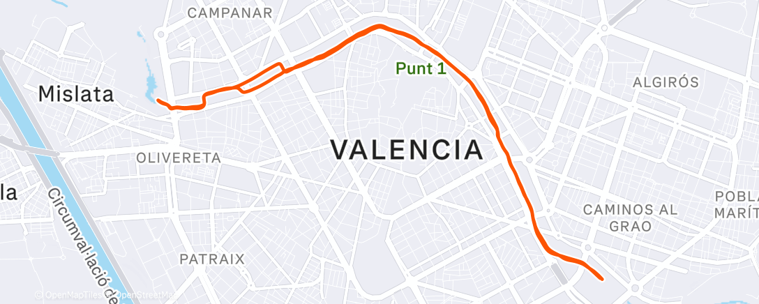 Map of the activity, Carrera a la hora del almuerzo