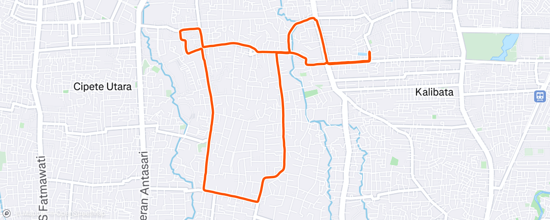 Map of the activity, Morning Run