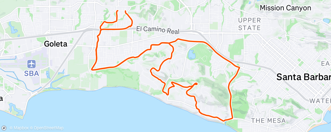 Map of the activity, Easter Sunday Ride