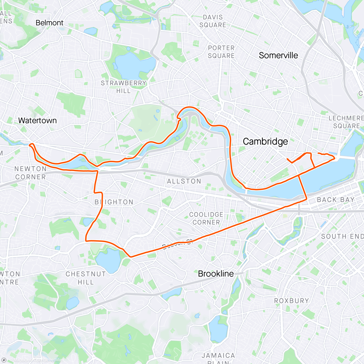 Map of the activity, Boston and the Charles