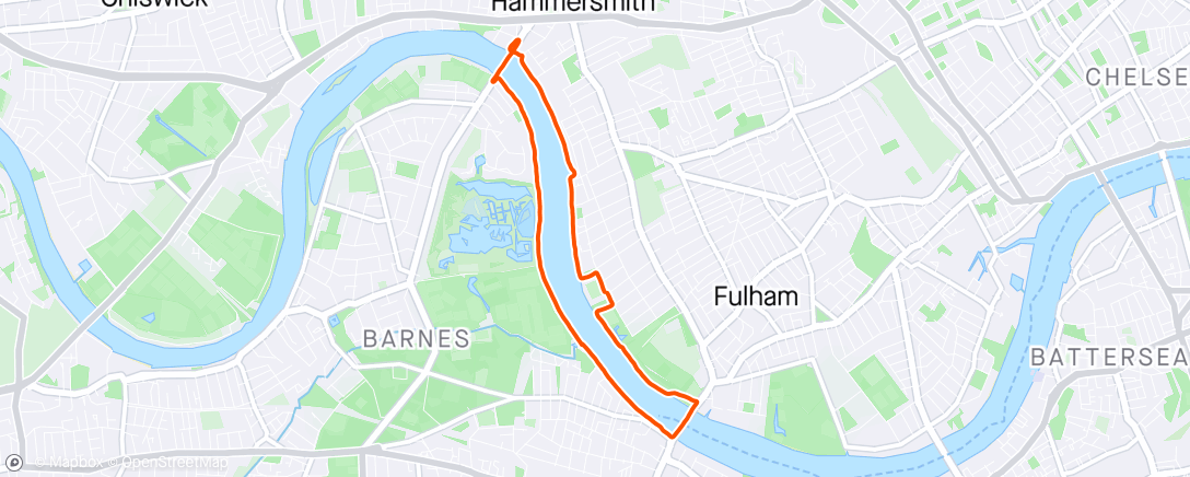 Карта физической активности (Fulham Running Club - Thursday evening run)