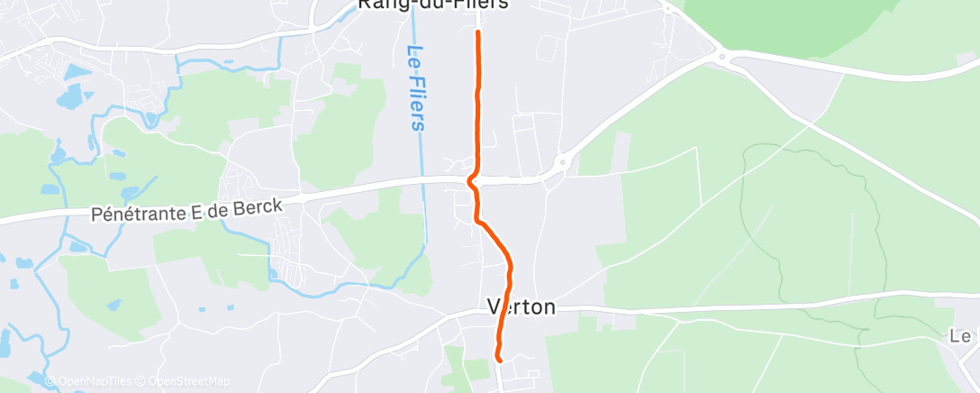 Map of the activity, Course à pied dans l'après-midi