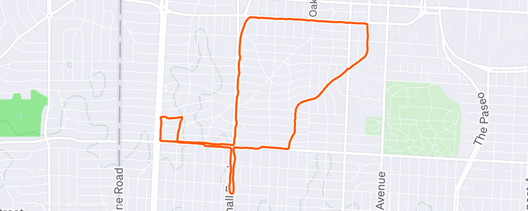Map of the activity, Afternoon Run