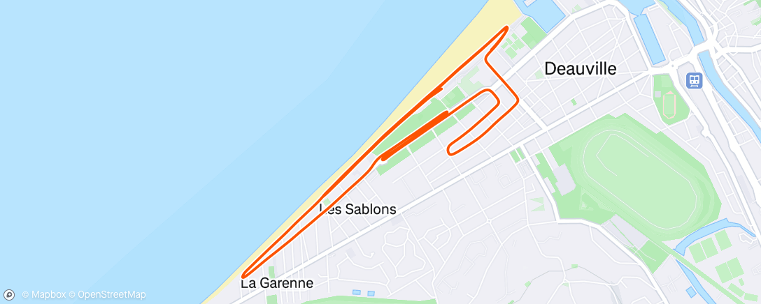 Map of the activity, 10 km de deauville