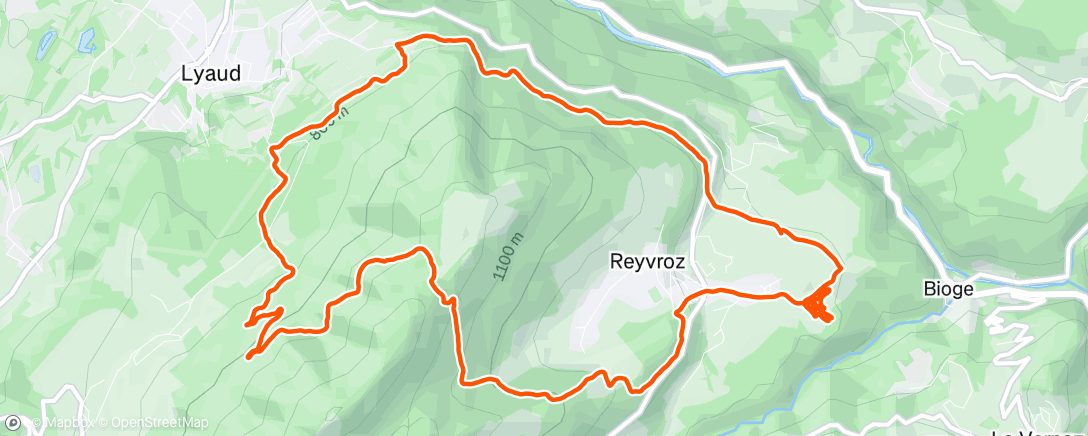 Map of the activity, Evening Run avec Clément