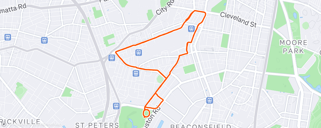Map of the activity, Afternoon Run