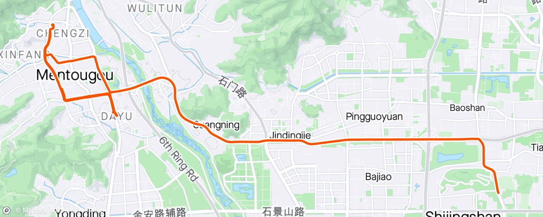 Map of the activity, 午间酸骑行 ☀️