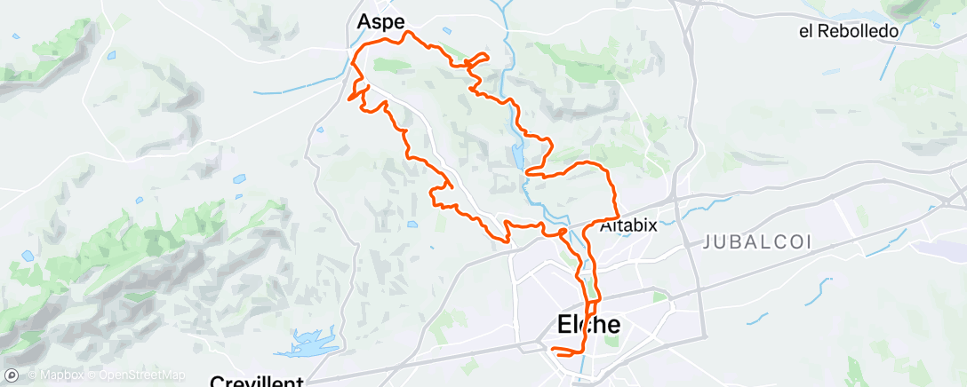Map of the activity, Bicicleta de montaña matutina