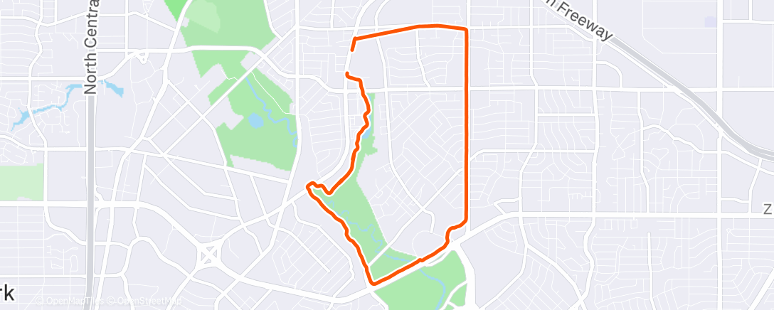 Map of the activity, Afternoon Run